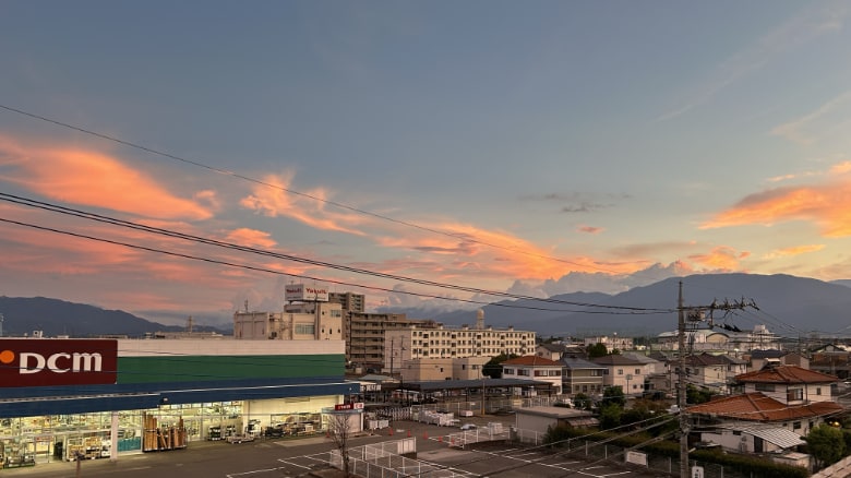 身延方面の夕焼け