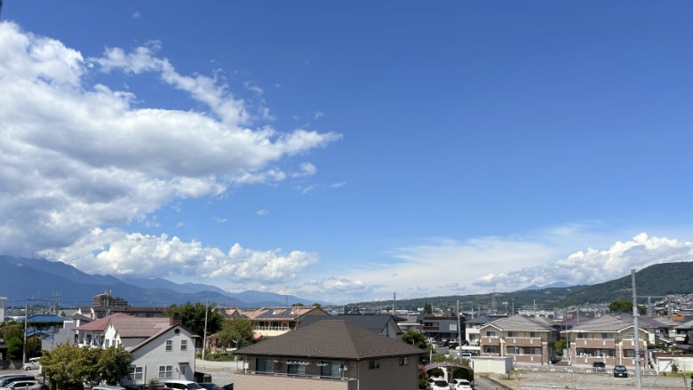 甲府市から北西方向