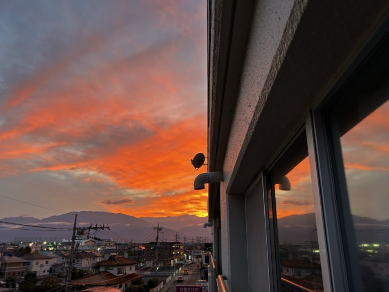 南アルプス方面の夕焼け1