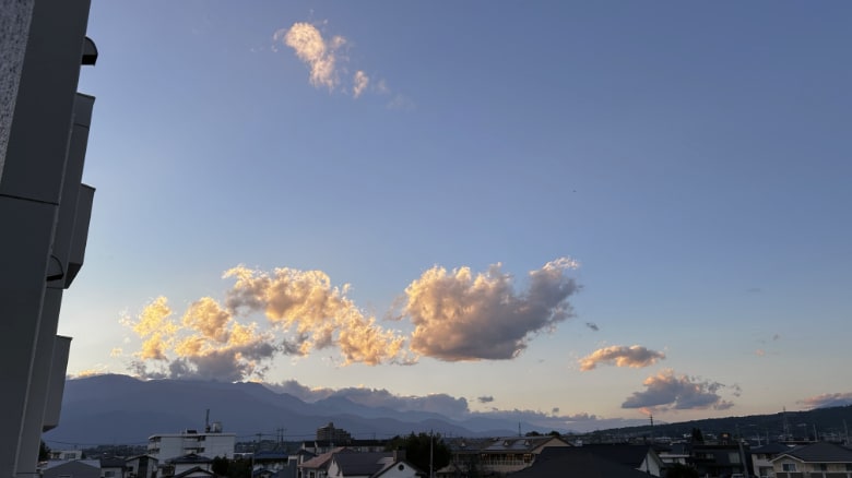 南アルプス方面夕刻