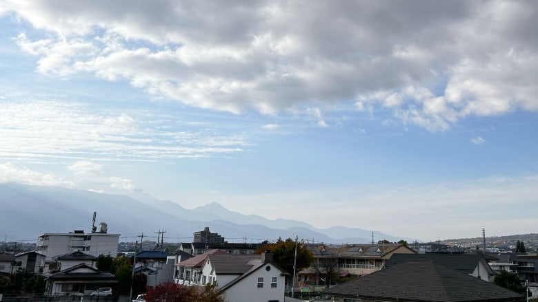 北杜市方面と南アフプスの空
