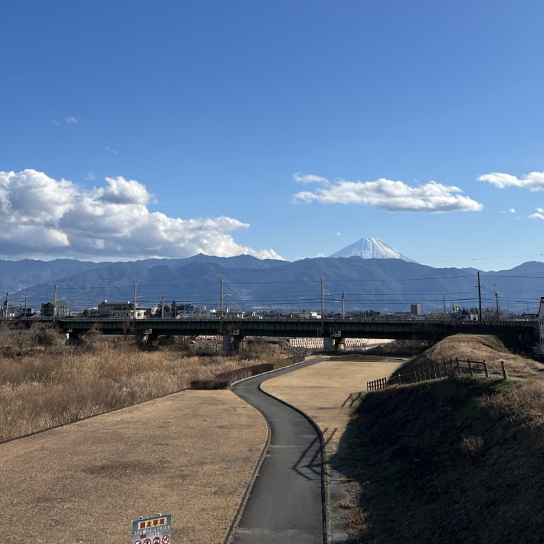 荒川から見る富士山