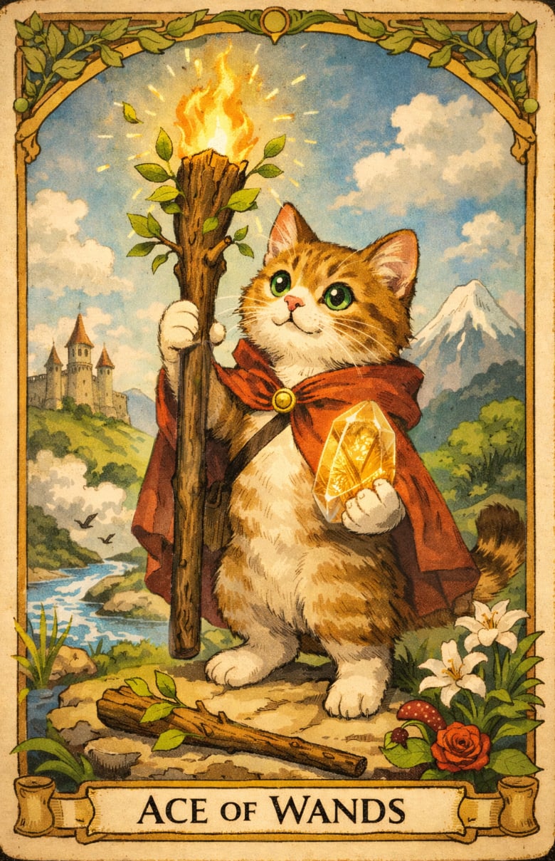 ワンドのエースとルチルクオーツ