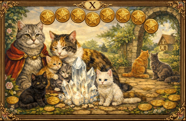 ペンタクルの10とクリスタル