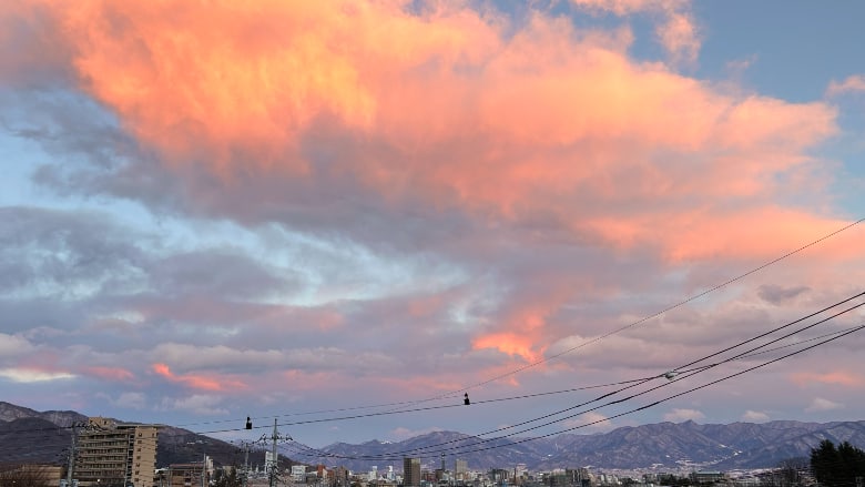 夕刻の山梨市方面
