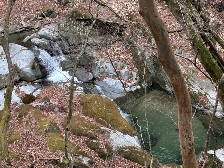 遊歩道から見下ろす竜門峡