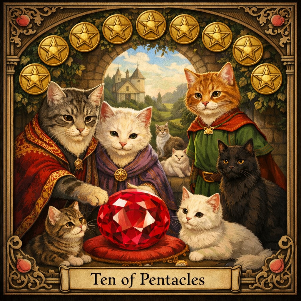 ペンタクルの10とルビー