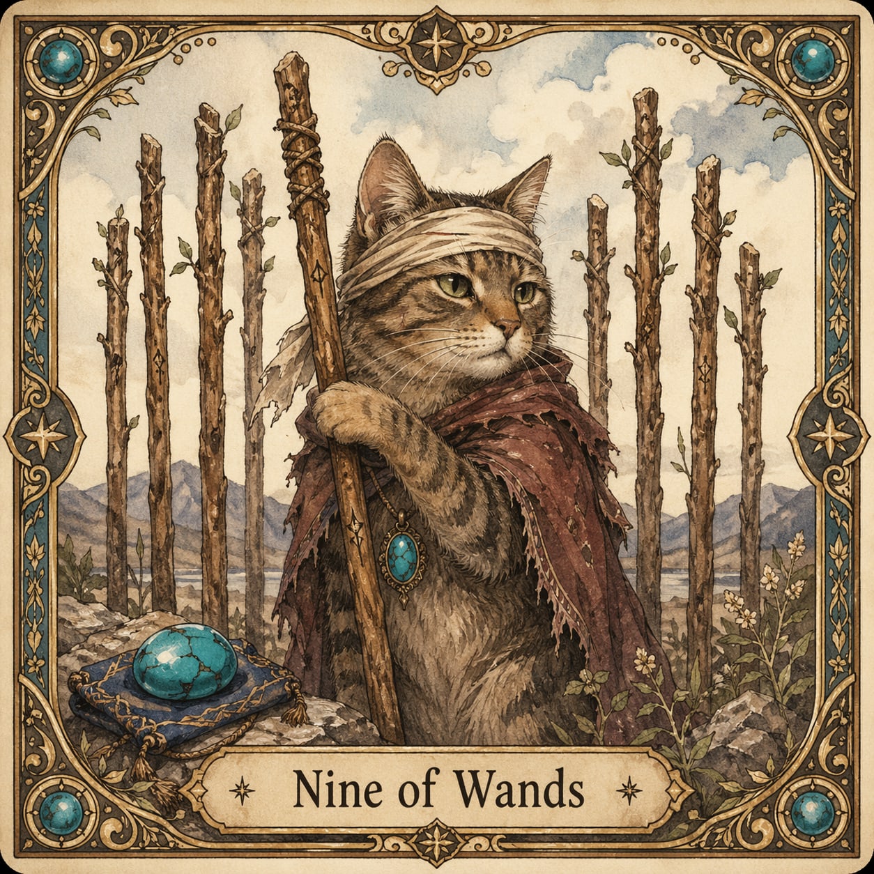ワンドの9とターコイズ