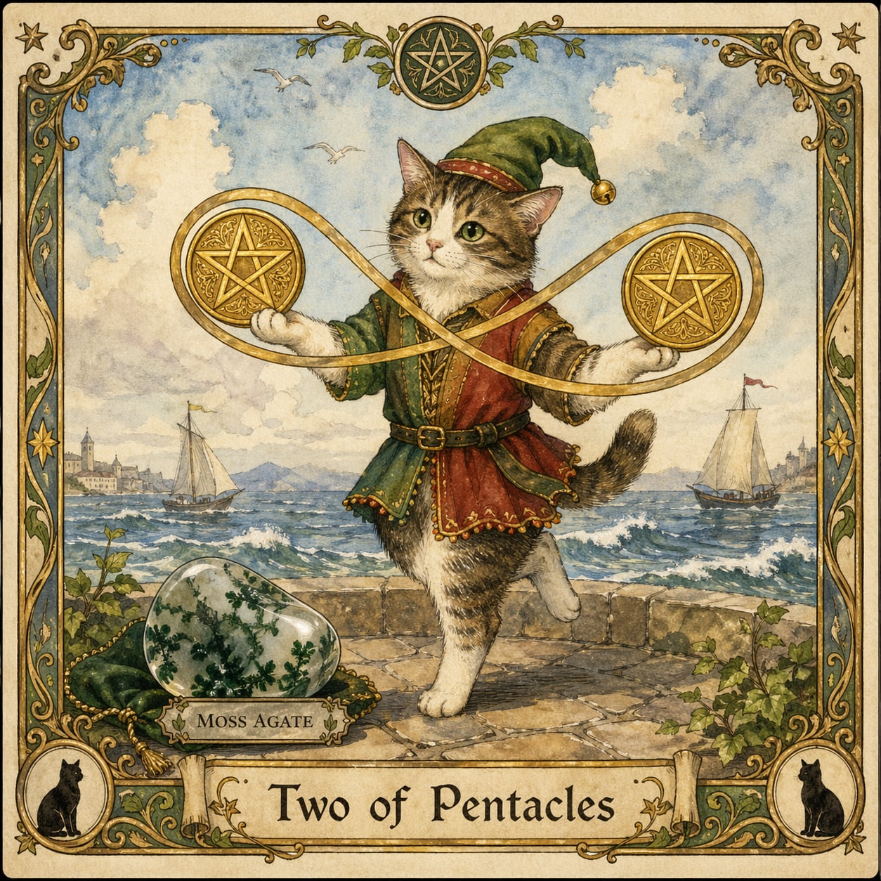 ペンタクルの２とモスアゲート