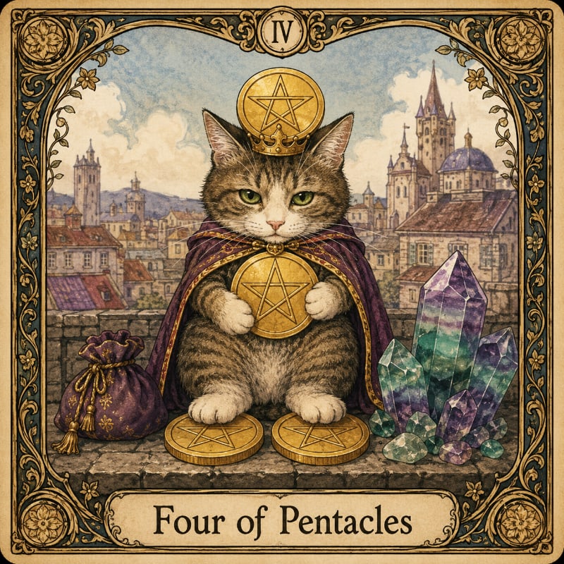 ペンタクルの4とフローライト